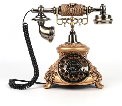 QUOXO Antique European Audio Guest Book for Wedding, Birthday Party, Phone (Vintage-Gold)