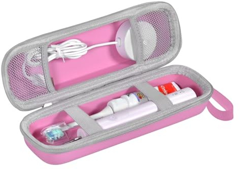 TUNYINSH Reiseetui für Pro 1000 1500 5000 7000 7500/ Phlips Sonicare 4100 5100 1100 6100 5300 Elektrische Zahnbürste, Tragbare Hartschalen Reisetasche (Rosa)