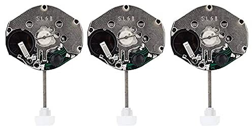 Niniang 3 unidades SL68 Maquinaria Reloj de Cuarzo Movimiento Accesorios DIY Reloj Reparación Reemplazo Mano Fabricación Reloj Accesorios, Negro