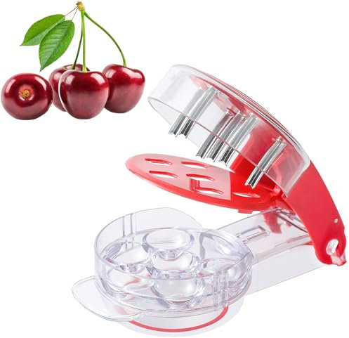 Snocciolatore per ciliegie, snocciolatore per ciliegie, fino a 6 ciliegie alla volta, strumento per spremere i semi di oliva, utensile da cucina