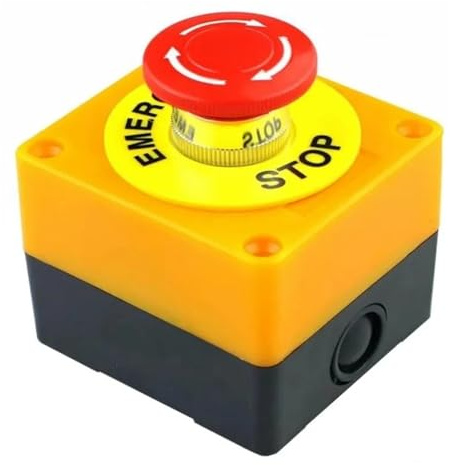 Shell Red Sign Push Button Switch DPST Mushroom Emergency Stop Button AC 660V 10A NO+NC LAY37-11ZS BIANMTSW