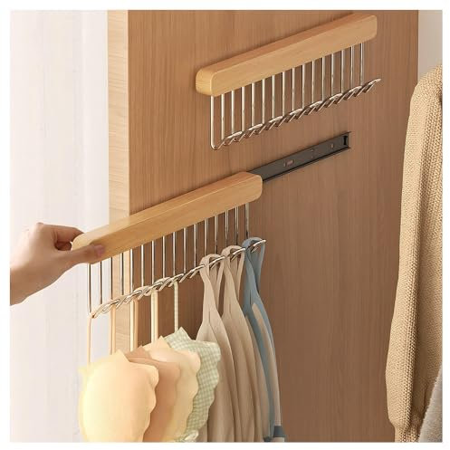 Lot de 2 cintres de ceinture extractibles pour placard, débardeur, soutien-gorge, porte-manteau, porte-manteau, organiseur mural à suspendre pour cravate, ceinture, écharpe, camisole (8 crochets,