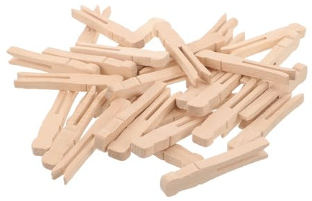 OFFSCH Mollette in Legno Naturale Per Bucato Piccole Mollette Rotonde Per Foto Fermagli in Legno Resistenti Per Asciugatura E Artigianato