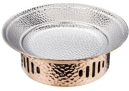 IEOWY Set di scaldavivande, scaldavivande in Acciaio Inox 304 con padelle, Porta-combustibile, per Catering, Feste, Matrimoni, cene, scaldavivande, Rame (Colore: Rame, Dimensioni: 25 cm)