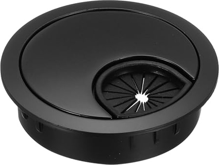 sourcing map Desk Hole Grommet 2 Inch(50mm), Zinc Alloy Round Desk Hole Cover Wire Cable Cord Organizer for Home Office Computer Table Cables, Black