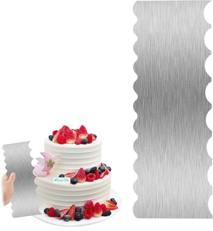 Rascador de metal de acero inoxidable para glaseado más suave para decoración de pasteles, raspadores de bancos de glaseado (plateado-2)