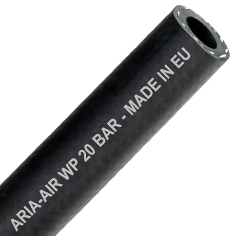 Tuyau à air comprimé 13 mm (1/2) | 20 m – Tuyau en caoutchouc | 20 bar | Flexible et robuste | Tuyau de compresseur pour air comprimé, air, air comprimé, tuyau d'eau, atelier et industrie