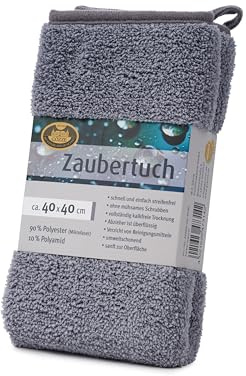 Gözze - Zaubertuch, Sehr saugstarkes Mikrofasertuch, 600 g/m², Reinigungstuch für Bad, Küche und Auto, 40 x 40 cm - Anthrazit