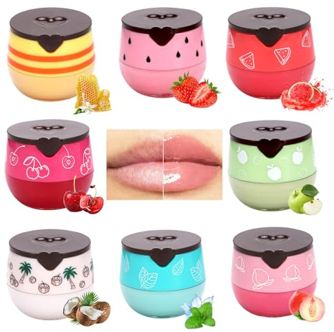 Bee Balm Lip Balm - Lip Balm Honey Balm - Lip Gloss Set - Moisturising Lip Mask Overnight - Lip Care with Colour - Teenager Girls Gifts - Cute Honey Pot Design