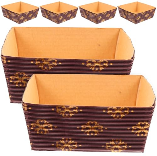 LALADEFIEE 25 pezzi Stampi in Carta per Plumcake Resistenti Olio e Alte Temperature per Dolci Pane e Antipasti Usa e Getta per Feste e Eventi
