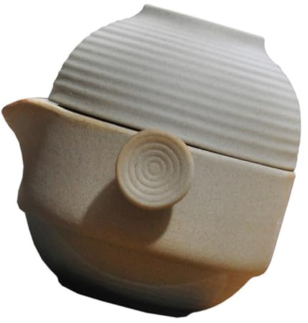 STOBAZA Juego de Té con Tetera Pequeña y Taza de Kung Fu Vintage de Cerámica Portátil Filtro Autoextraíble, Adecuado para Viajes y Uso al Aire Libre para Viajes y Uso al Aire Libre