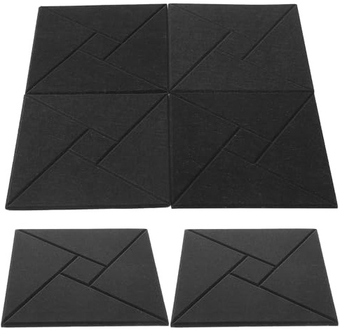 OSOLADY 6pcs Self-adhesive High Density Polyester Fiber Acoustic Panels for Soundproofing Home Studio Meeting Bedroom Wall Padding with Flexible Configuration and Easy Installation