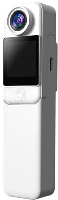 FJLKGDSP C300 Pocket Action Camera 4K/30FPS Batteria lunga Stabilizzazione GIROCOLARE a 6 assi 5G WiFi Webcam remota Sport DV Shooting Cam(C300 White)