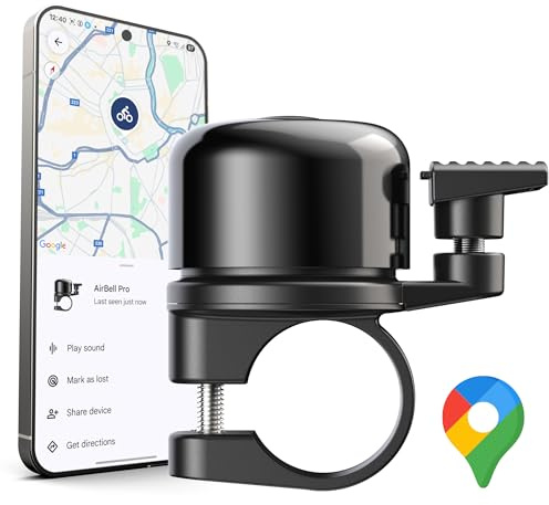 AirBell Pro für Android - Fahrradklingel mit integriertem Tracker, kompatibel mit Google Mein Gerät Finden Netzwerk