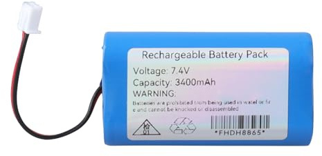 Micacorn 7.4V 3400mAh Batería Recargable de Iones de Litio con Conector XH2.54-2pin, 18650 2S1P, para Electrónica y Aparatos de Iluminación