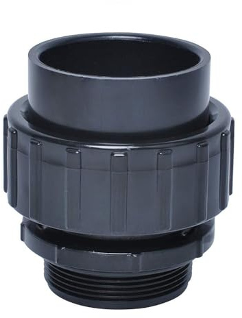 EasyByMall Conector rápido deslizante de repuesto para tubos de bomba de piscina de PVC de 60 mm, ajuste tipo enchufe, plástico PVC negro, 1 pieza