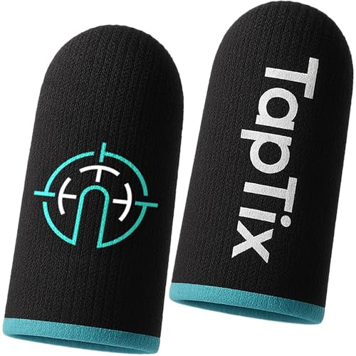 TapTix™ Gaming Finger Sleeves, 2 Paar (4 Stück) – Touchscreen Fingerlinge für Smartphone & Tablet, perfektes Gleiten & mehr Grip, atmungsaktiv, für Mobile Games & Shooter Games (4) | perfektes Gleiten & mehr Grip, Atmungsaktivität