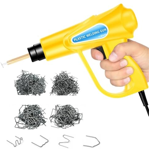 2-in-1 Saldatrice Plastica Kit di strumenti per saldatrice a caldo per plastica da 70 W, 1000-200 punti metallici, riparazione di crepe su paraurti auto e kayak Saldatrice per plastica(600Pcs)
