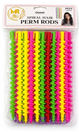 20PCS Spiral Hair Rollers – Plastic Spiral Curlers & Perm Rods for Medium & Long Hair | Multicolour Hair Curling Rollers for Women, Girls, Salon & Home Styling (Large)