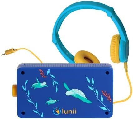 Lunii - Ma Fabrique à Histoires édition limitée Océan et Son Casque Bleu Assorti - Conteuse pour Enfants de 3-8 Ans - 13 Histoires interactives Inclus 1h41 d'écoute - Conteuse fabriquée en France