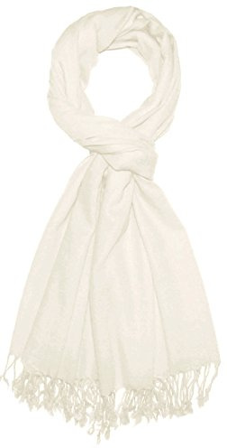 Lorenzo Cana - Männer Schal Schaltuch 50% Kaschmir 50% Wolle Tuch Uni Elfenbein Ivory Cremeweiss Herren Schal Tuch einfarbig 7838711
