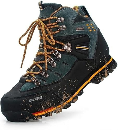 SANANG Bottes de randonnée en cuir pour hommes, sport, randonnée, alpinisme (Jaune, Adulte, 45, Numérique, Système Taille Chaussures EU, Moyen)