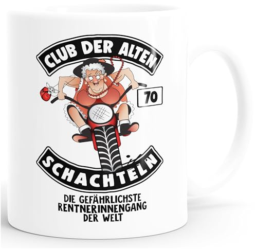 MoonWorks Geburtstags-Tasse Club Der Alten Schachteln Geschenk-Tasse für ältere Frauen Kaffee-Tasse Runder Geburtstag Weiss unisize