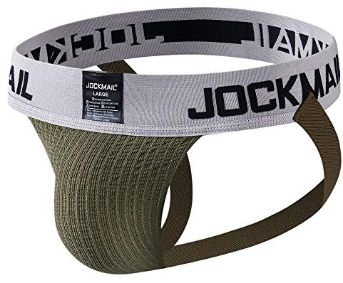 Mens Jockstrap Athletic Supporter Underwear Mens Sport Jock Strap Brief (M, Army Green)