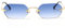 LIGOES männer rechteckig sonnenbrille rahmenlose sonnenbrille randlos achteckig kleine brillen frauen metall gold polygon blau braun uv400 (gold with blue)