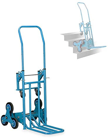 Carrello per scale con 8 ruote Portata MAX 200 KG Carrellino Porta Pacchi Pieghevole 2 in 1 Montascale Manuale