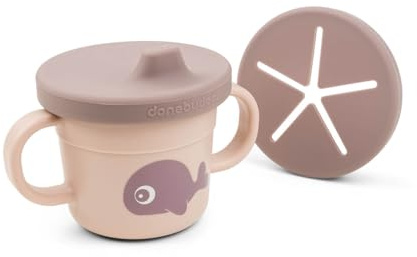 Done by Deer Foodie Snack & Trinkbecher Set Wally Rosa, 3-in-1 Kinderbecher – becher, trinklernbecher und snackbecher - Plastikbecher: 100% PP, Deckel: 100% Silikon alle Teile in Lebensmittelqualität