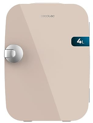Cecotec Mini Nevera Bolero MiniCooling Río Cream 4L. Funcionamiento 12V-220V, Compatible coche y caravanas, Función enfriamiento y calentamiento, Rango temperatura 5-65º, Transporte fácil