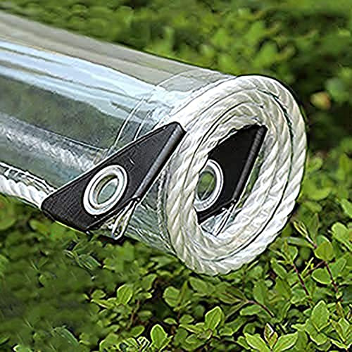 365g/m² Heavy Duty Waterproof PVC Transparent Tarpaulin Poly Clear Vinyl Tarp Cover,0.35mm Clear Awning Canopy Patio Enclosure,Anti-Aging Insulation Soft Glass Tarpaulin (1x1.5m(3.3x4.9ft)