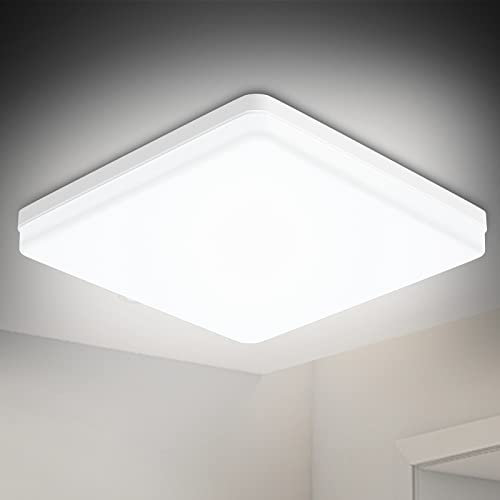 Decklit LED Deckenleuchte Flach 48W 300x300x40mm, Modern Neutralweiß 5000K 5200LM Deckenlampe Led, Wasserfest Deckenlampe Wohnzimmer/Badezimmer/Schlafzimme/Balkon/Kinderzimmer/Küchenlampe