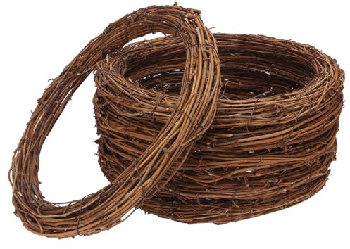KUKLIPJIM 6 Pcs 12 Inch Natural Grapevine Wreath Set, Hand-Woven Vine Branch Wreaths for DIY Crafts, Christmas Decorations, Home & Event Styling