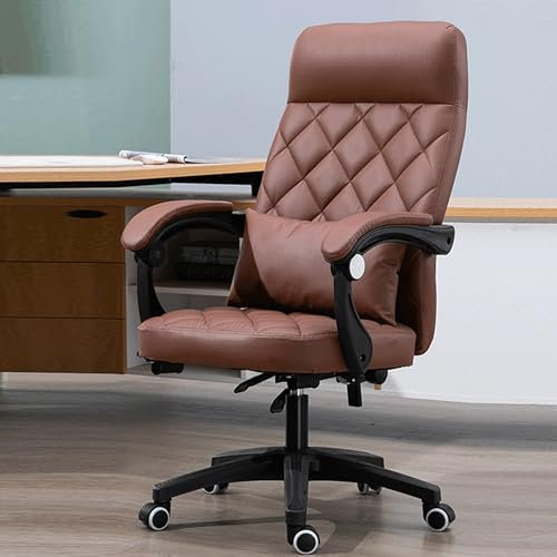 Gaming-Computer-Schreibtischstuhl mit Fußstütze und Massagefunktion, ergonomisches Design für Zuhause, Büro, Arbeitszimmer, Chef, Wohnzimmer, Schlafzimmer, Hotel und Esszimmer, Braun