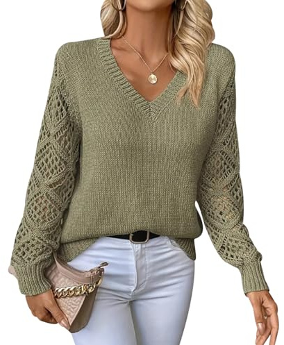 Sweater Mujer Jersey Cuello V Mujer Jerséis Mujer Pullover Women Sueter Punto Mujer Manga Larga Primavera Jerseys Mujeres Jersey de Cuello Pico Fino Punto Señora Modernos Suéter Tejido para Mujer