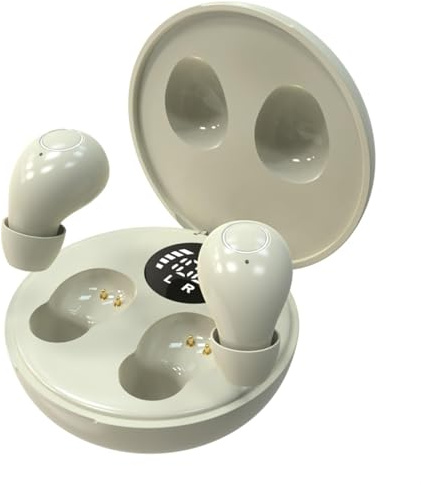 Xmenha Écouteurs de Sommeil sans Fil Petit Mini Écouteurs 5.4 Autonomie Longue durée Étanchité IPX7 Légère Intra-auriculaire Écouteurs Bluetooth sans Fil Casque Bluetooth avec LED Affichage de Écran