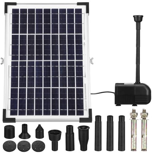 OFFSCH Pompe Solaire Submersible pour Fontaine de Jardin 12w, Fonctionnement, Matériau Abs Robuste, Débit 1350l/h, pour Extérieur et Jardin