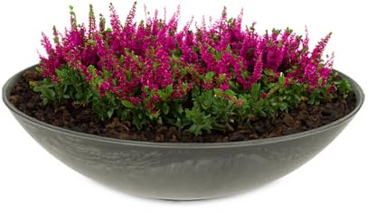 matches21 HOME & HOBBY Fioriera resistente alle intemperie, per esterni, in 28 cm, colore nero marmorizzato come fioriera – Ciotola decorativa