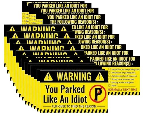 Nixiara Parkeringskort för dålig parkering | 50 stycken falska parkeringsbiljetter,Iögonfallande humoristiska biltillbehör och tillfälliga vägbeläggningar