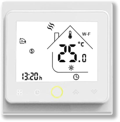 Melkismart Wi-Fi Termostato - Serie 002 Termostato Programable | con Pantalla Táctil, Apto para Aire Acondicionado y Calefacción por Caldera, Compatible con Alexa, Google Home e IFTTT