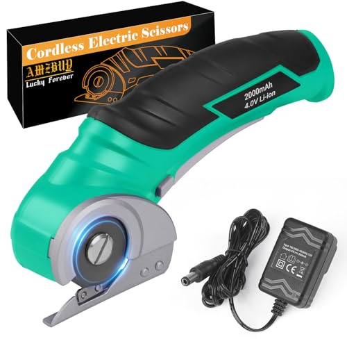 Gifts for Men Christmas Stocking Stuffers for Women Electric Box Cutter Power Shears 4V Cardboard Cutter Carpet Cutter Tool Heavy Duty Rotary Cutter for Thin Box Plastic for Birthday White Elephant