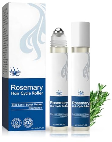 Rosmarin-Haarserum zum Aufrollen, Anti-Haarausfall-Kopfhautserum, Fördert die Sauerstoffzufuhr, Spendet der Kopfhaut Feuchtigkeit, Reduziert Haarausfall, Geeignet für Männer und Frauen (2stück)