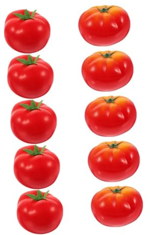 Gatuida Lot de 10 Modèles de Tomates en Mousse Réalistes, Légumes Artificiels Légers Couleur Vive, pour Décoration de Table et Paniers à Légumes