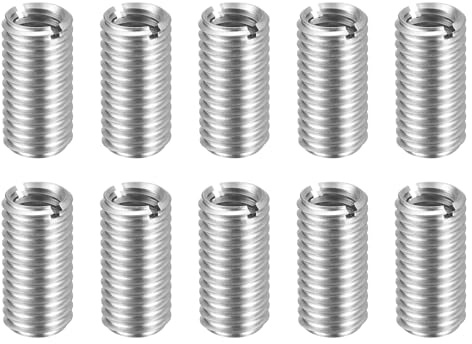 QUARKZMAN Gewindeeinsatz M10 auf M8x20mm Gewindeeinsatz 10Stk | Einschraubmutter Reduziergewinde Selbstschneidende Gewindehülse Gewindeadapter für Möbel Reparatur DIY Mechanikbauteile
