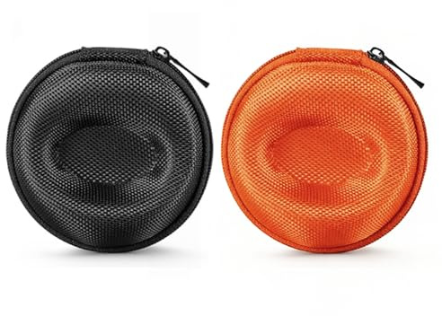 HKzzy Aufbewahrungskiste 2 Stück Uhrenetui Reisebox Uhrenbox mit Reißverschluss und Soft Felted Interior für alle Armbanduhr und Smart Uhren (Schwarz Orange)