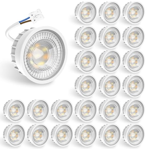ALUSSO LED Modul Ultra Flach ø50x25mm für Einbaustrahler 6W 540lm 230V | Dimmbar 3CCT Warmweiß Naturalweiß Kaltweiß, Ersetzt GU10 MR16 Leuchtmittel, IP44 Wasserdicht, 24er