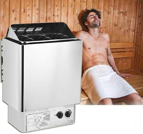 Dfdieratve Stufa elettrica per Sauna, Montaggio a Muro 3.0KW | Comando integrato, display digitale, montaggio a muro, per uso residenziale e professionale