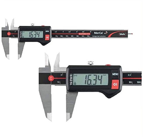 Digital Messschieber IP67 Mahr 200 mm MarCal 16 EWR 4103304 mit eckigem Tiefenmaß Datenausgang: nein